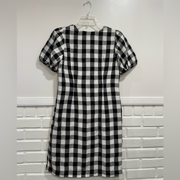 Loft Gingham Button V-Neck Dress - Picture 3 of 6